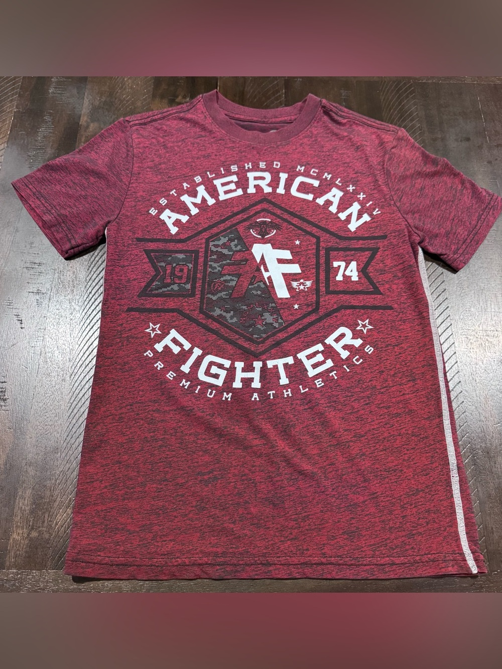 American Fighter Youth small  Red Graphic Tee